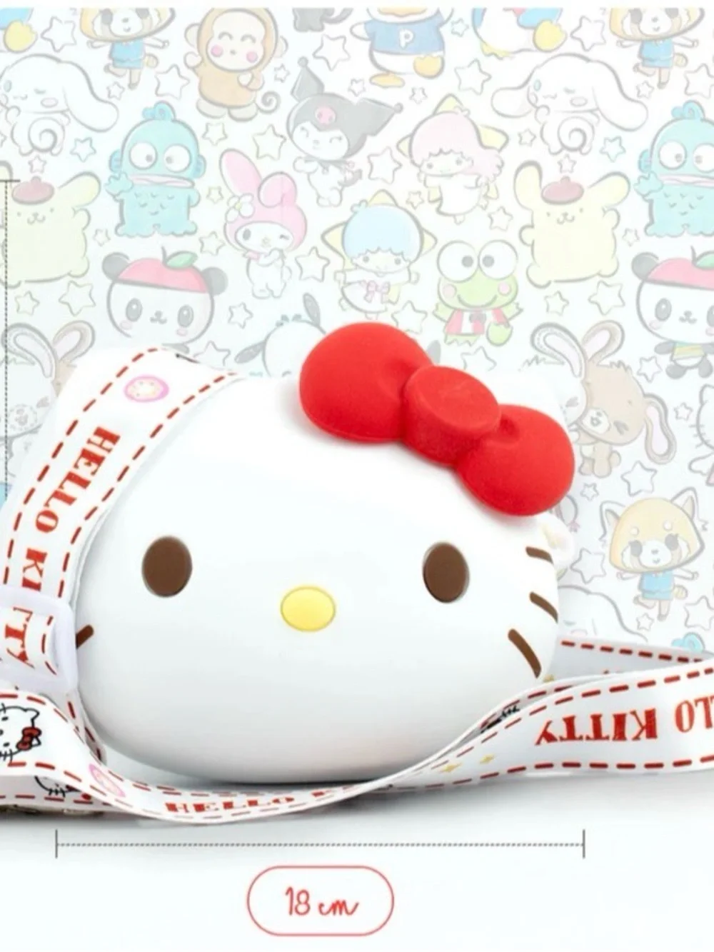 Hello Kitty 3D Silicone Shoulder Purse Crossbody Bag White & Red Silicone Purse